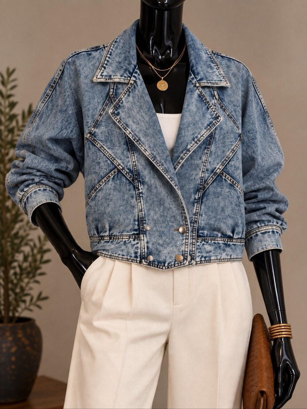 Ciminy Paris Stonewash Vintage Inspired Jean Jacket